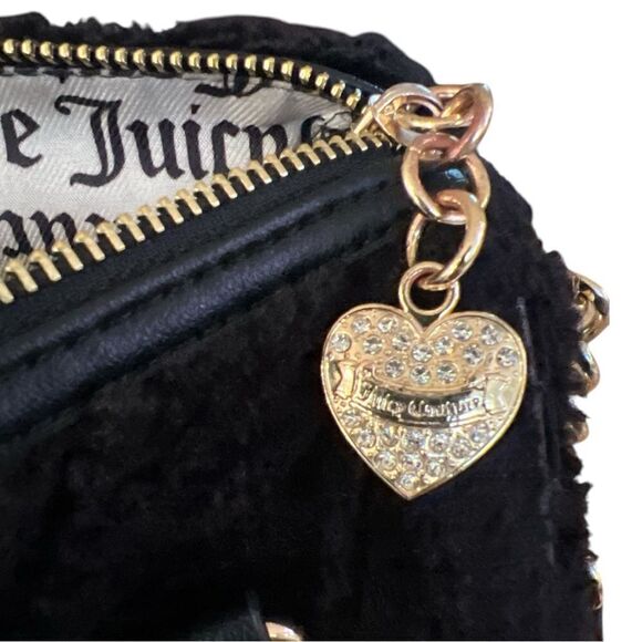 Juicy Couture Black Let’s Get Cozy Fluffy Satchel/ Crossbody In Liquorice - Picture 2 of 7
